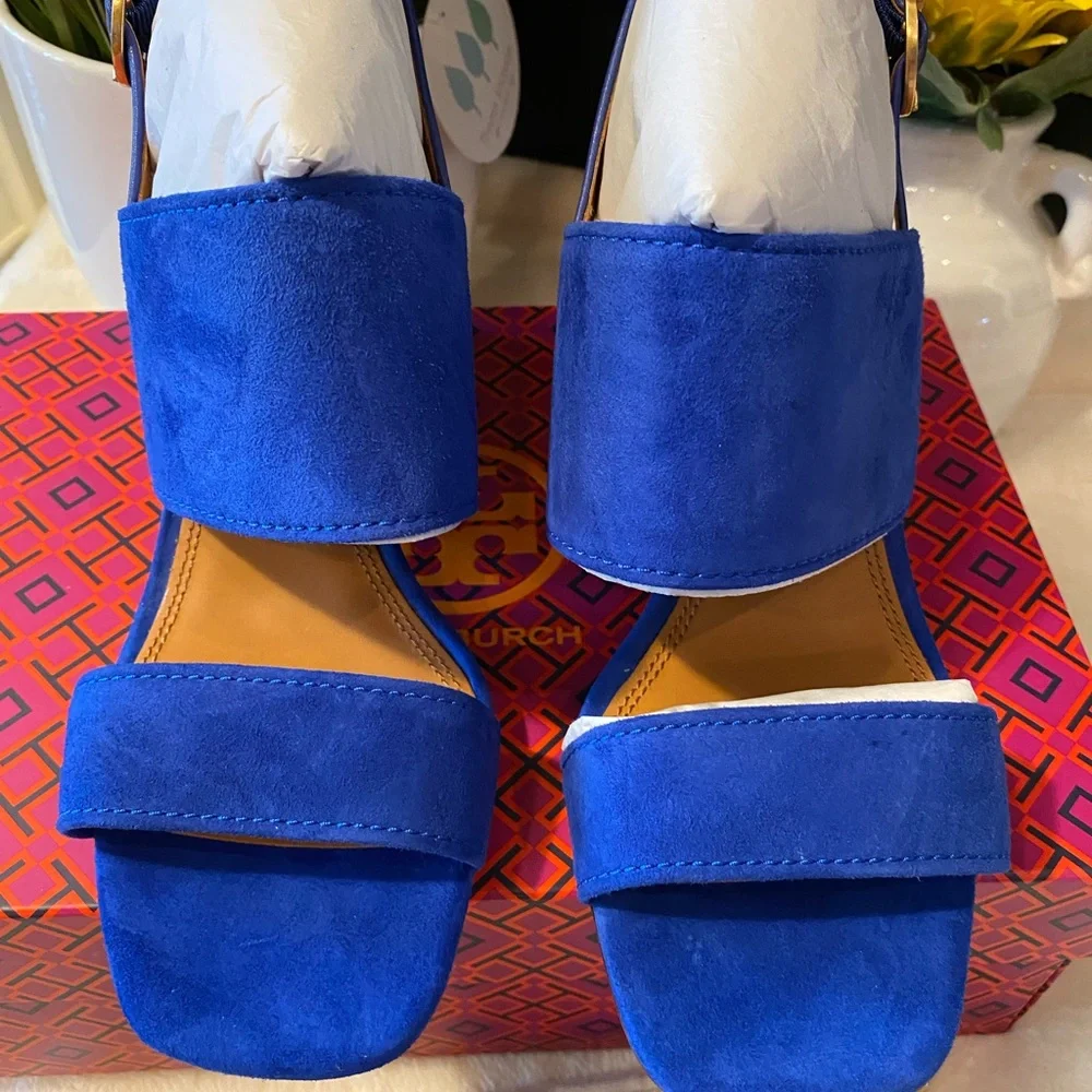 ✨NEW✨Tory Burch Selby 75MM Block Heel Sandal Suede